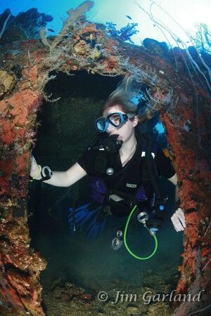 Heather in the FUJIKAWA MARU - Chuuk by Jim Garland 