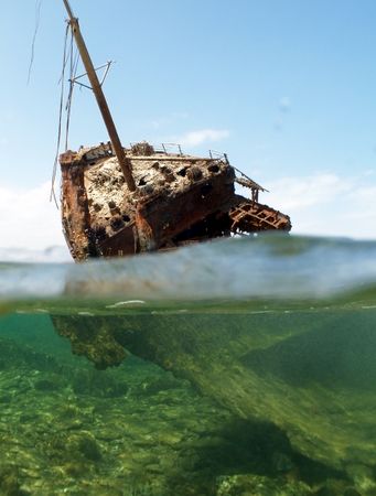 Maria Schroder wreck (ex Rolf Jarl) taken in Nabq Park wi... by Nikki Van Veelen 