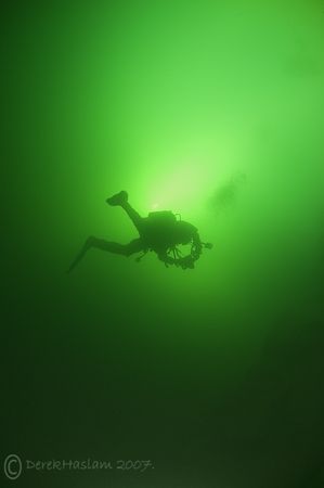 Pea soup. Vivian quarry. D200, 10.5mm. by Derek Haslam 