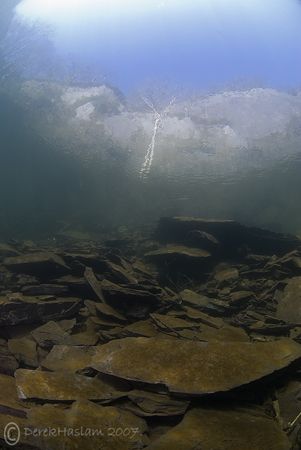 Slate slope. Vivian quarry. North Wales. D200, 10.5mm. by Derek Haslam 