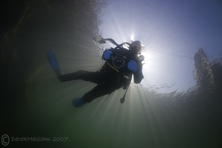 Mr T in sunburst. Vivian quarry. D200, 10.5mm. by Derek Haslam 