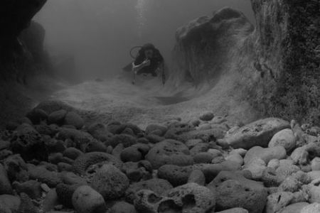Shore dive at Grand Cayman's Sunset House.  10.5 mm fisheye. by David Heidemann 