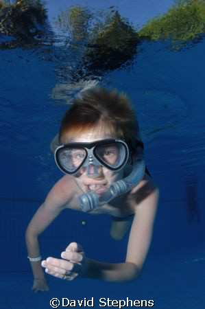 Snorkeller taken in swimming pool on Meeru Island by David Stephens 