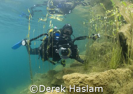 Mr T, in the shallow's. Capernwray. D200, 10.5mm. by Derek Haslam 