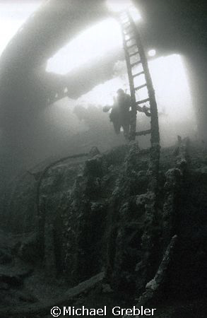 Inside the cargo hold of the EastCliffe Hall which was wr... by Michael Grebler 