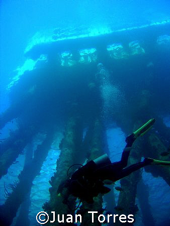 Diver in Salt Piers, Bonaire.  Natural light.  Canon S70. by Juan Torres 