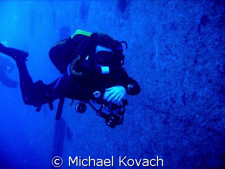 Darren Walsh at the wreck of the Spiegel Grove by Michael Kovach 