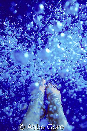 This is a self portrait taken with my Nikonos 35mm film i... by Abbe Gore 