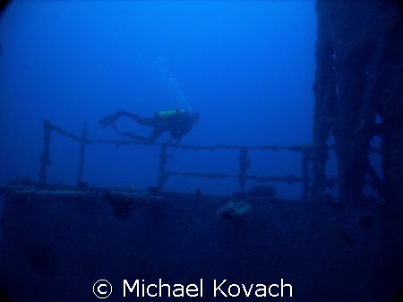 Diver on the Spiegel Grove out of Key Largo by Michael Kovach 