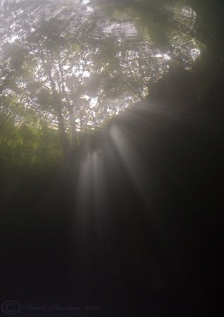 Sun's ray's. Vivian quarry. North Wales. D200, 10.5mm. by Derek Haslam 