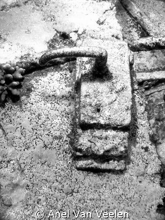 Door handle on the Kormoran wreck in the Straits of Tiran... by Anel Van Veelen 