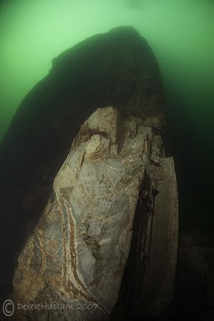 Rock wall. Vivian quarry. D200, 10.5mm. by Derek Haslam 