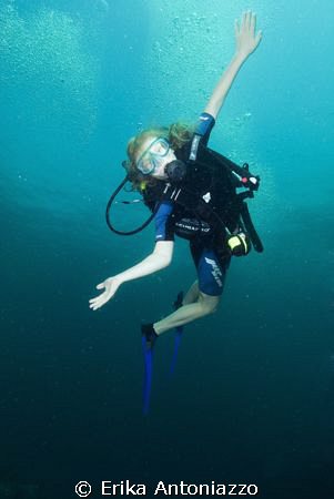 Young student of mine having fun under water. by Erika Antoniazzo 
