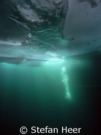 ICE - DIVING! This Photo shows crazy people during a dive... by Stefan Heer 