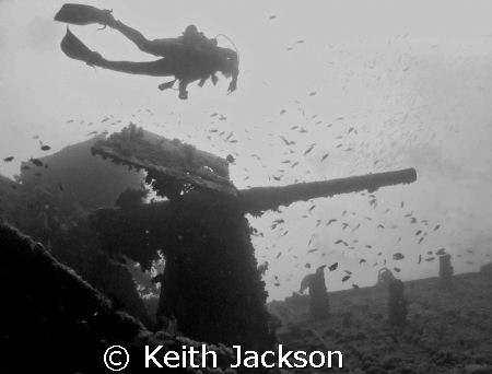 Deck on the rear of the Thistlegorm, iso 400, no strobe by Keith Jackson 