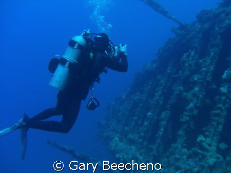 Diver on wreck of Carnatic by Gary Beecheno 