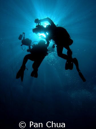 two photographer doing safety stop !!! by Pan Chua 