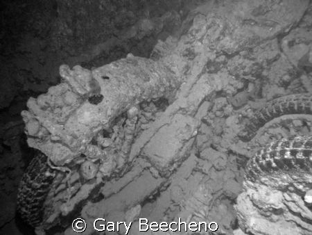 BSA Motorcycles stored in the hold of the wreck of the Th... by Gary Beecheno 