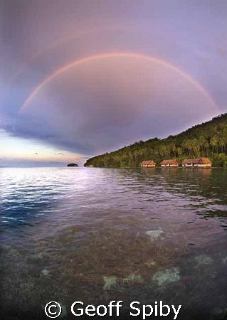 the rustic Kri Eco Resort on Kri Island, Raja Ampat by Geoff Spiby 