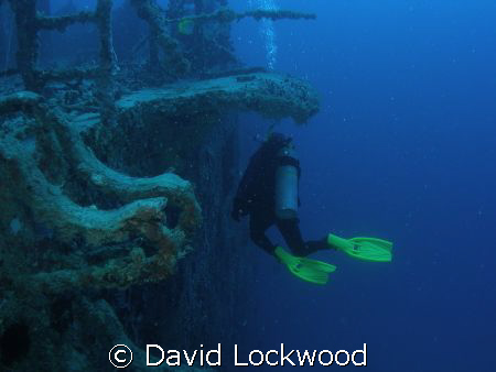Surveying the expanse of Spiegel Grove, Key Largo, Florida by David Lockwood 