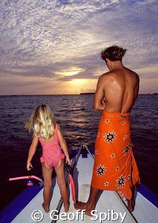 My daughter ready and waiting for an evening snorkel by Geoff Spiby 