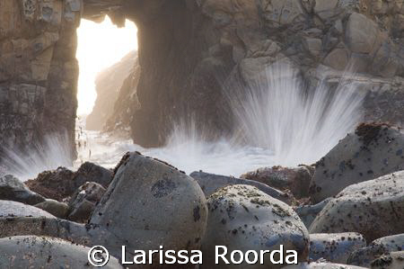 Carmel afternoon splash.  Big Sur, Carmel, CA. by Larissa Roorda 