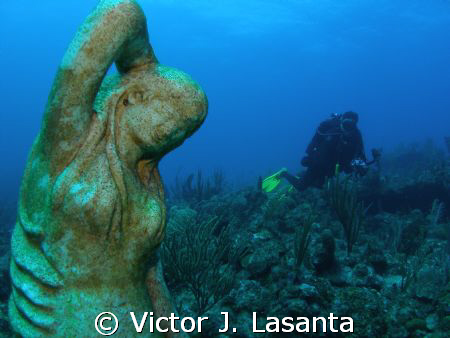 photographer luis in mermaid point dive site at parguera,... by Victor J. Lasanta 
