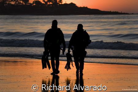 Divers leaving the water after their dive. by Richard Alvarado 