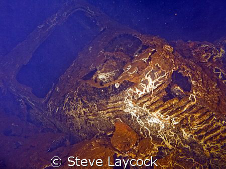 Fiat on the wreck of the Umbria - Sudan. by Steve Laycock 