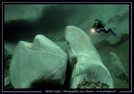 My Wife in the Magic "Cristal Waters" of the Verzasca Riv... by Michel Lonfat 