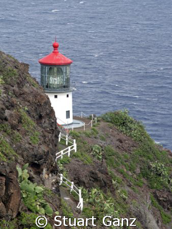 This is a picture of the Makapuu light house on Oahu's ea... by Stuart Ganz 