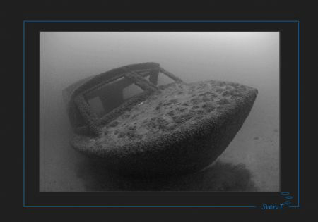 “Zigounette”. We sunk the small boat and it landed prow u... by Sven Tramaux 