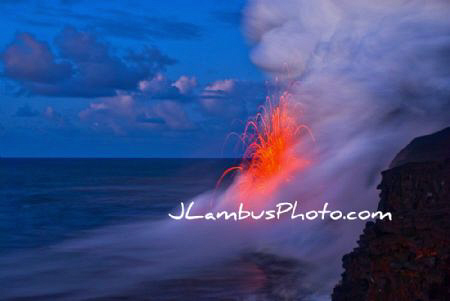 Pele showing off in Kalapana, Hawaii. by Joshua Lambus 