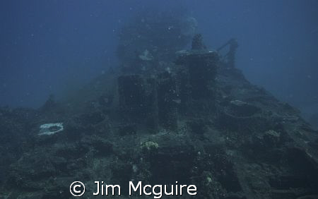 The left side of this wreck off Shell Island in the Kwaja... by Jim Mcguire 