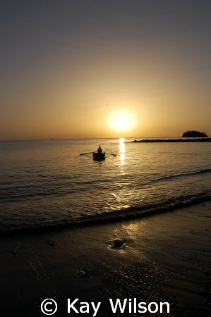Sunset at Buccament Bay, St. Vincent, St. Vincent and the... by Kay Wilson 