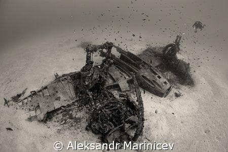 Bristol Beaufighter,  depth 37m, Malta by Aleksandr Marinicev 