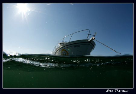 Back to the boat on a very bright day after a nice dive by Sven Tramaux 
