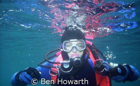 my brother posing for a quick picture on our way to the s... by Ben Howarth 
