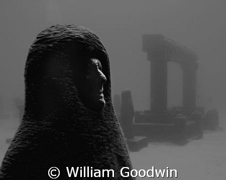 The entry arch and a sentry statue - face molded from one... by William Goodwin 