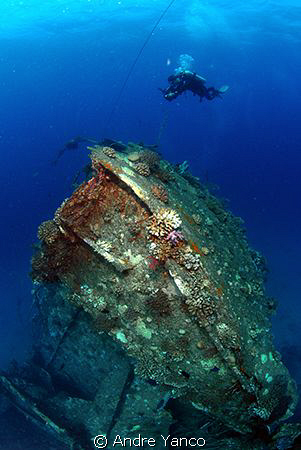 Wreck and videographer, up close and personal...  Except ... by Andre Yanco 