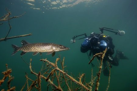 My friend shooting a pike and myself on a small quarry in... by Alena Vorackova 