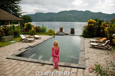 My dive widow, Patty at Kasawari resort, Lembeh Strait, I... by Larry Polster 
