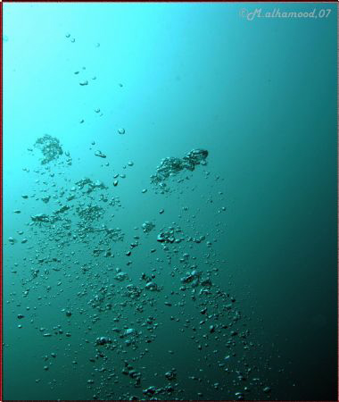 Rising from the dark, bubbles shot, I took this pic under... by Mohammed Al Hamood 