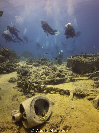 Toilets & Divers,
Remains of Yolanda Wreck 
Ras Mohamed... by Adolfo Maciocco 