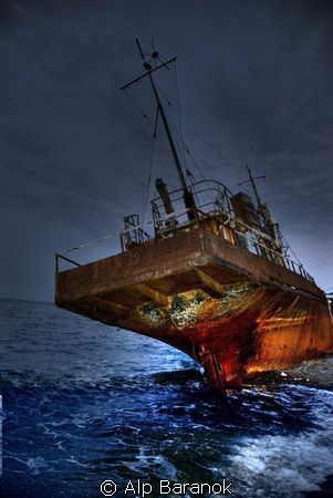The ship hit the land because of storm. Photo from Karabu... by Alp Baranok 