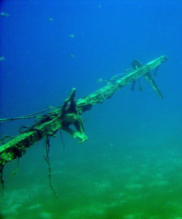 marignan wreck's mast ,st barth. by Durand Gerald 