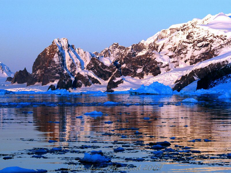 perpetual sunset on the Antarctic Cricle by Andrew Macleod 