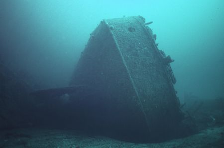 Wreck of the Bandak, Norway. Canon Eos 5 with 24mm. by James Garland 