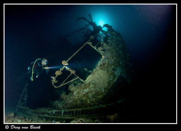 Selfportret, nightdive on the Giannis D with full moon. L... by Dray Van Beeck 