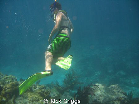 My son Matthew when He saw a shark for the first time.  B... by Rick Griggs 